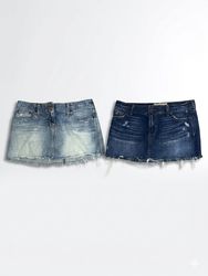 (FV-1158) Y2K Micro Mini Denim Skirts