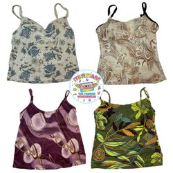 Vintage Y2K Printed Cami Top Bundle – 9pcs Floral,..
