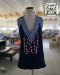 Upcycled y2k Eyelet Halter Top