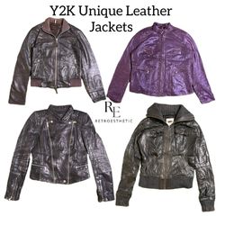 Y2k Unique Leather Jackets Re-3033