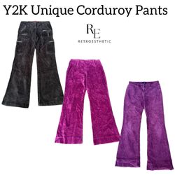 Y2k Unique Corduroy Pants Re-3037
