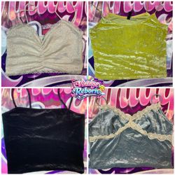 Y2K Vintage Lace & Velvet Cami Mix – Branded High-..