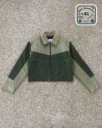 Upcycled Two-Tone Canvas Crop Jacket