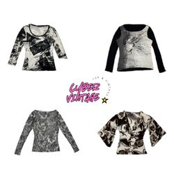 Y2k black printed full sleeve tops (MH-014)