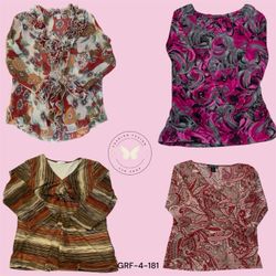 Retro Y2K Printed Blouse – Lightweight Polyester F..