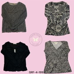 Women’s Black Y2K Inspired Polyester Blouse (GRF-4..