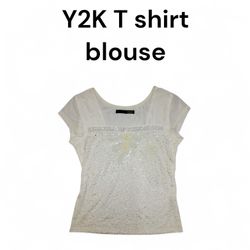 Y2K smocked T shirtblouse