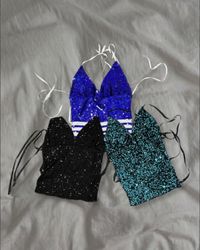 Upcycled Sequin Halter Top