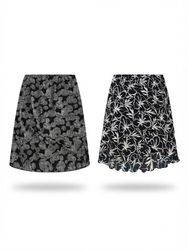 (FV-1178) Y2K Aesthetic Monochrome Geometric Print..
