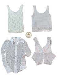 Y2K White Lace Trim Tops 10 pcs At 773