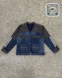 Upcycled Denim & Leather Sports Jacket