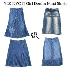 Y2K NYC IT Girl  Denim Maxi Skirts RW-1800