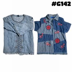 Embroidery denim shirts, woman