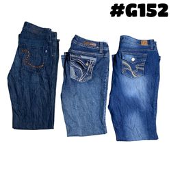 Y2K Embellishment Jeans (brands) silver , Christop..