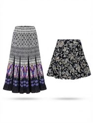 (FV-1195) Y2K Aesthetic Monochrome Geometric Print..