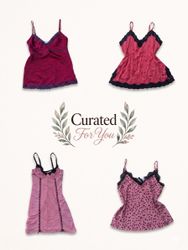 Y2K Coquette Lace Trim Cami Bundle