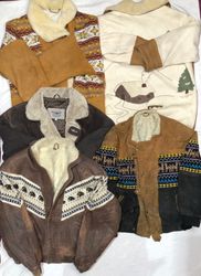 Vintage Crazy Leather Jackets with sweater-crafted..