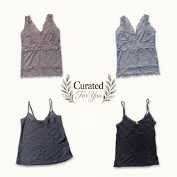 Y2K Lace Trim Cami Tops