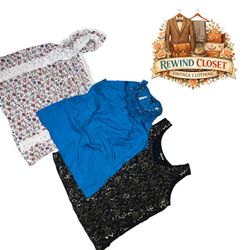 Euro Vintage & Boho Aesthetic Tops – Mixed Lace, S..