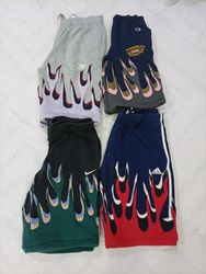 CR7681 Upcycled Mixed Branded Flame Shorts