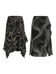 (FV-1202) Y2K Aesthetic Black & White Fl..