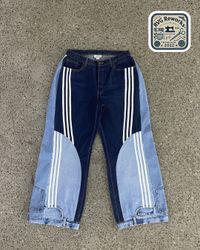 Upcycled Dual-Tone Sports Jeans
