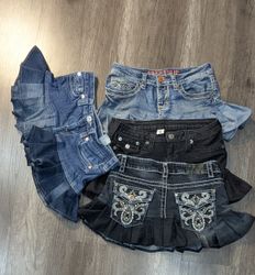 5187 - Upcycled Denim Mini Skirts
