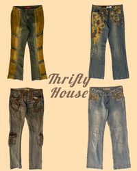 Retro Wash Royalty Y2k Jeans(TH/346)