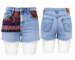 CR1529 Upcycled Denim Shorts