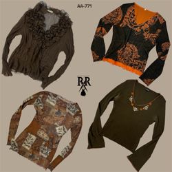 Y2K Earthy Tone Full Sleeve Tops (AA-771)