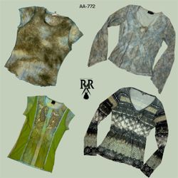 Y2K Oceanic Blue Mix Tops (AA-772)