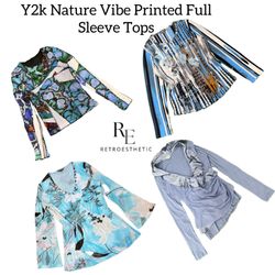 Y2k Nature Vibe Printed Full Sleeve Tops Re-3069-