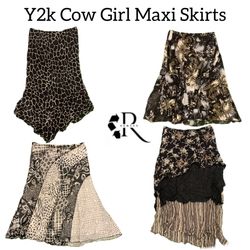 Y2K Cow Girl Maxi Skits RW 1806