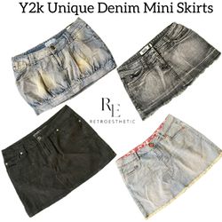 Y2K Unique Denim Mini Skirts Re-3052
