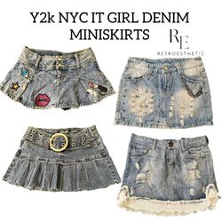 Y2k NYC IT GIRL DENIM MINI SKIRTS RE-3055