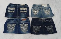 CR7708 Upcycled Y2K Mini Denim Skirts