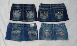 CR7714 Upcycled Y2K Mini Denim Skirts