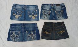 CR7717 Upcycled Y2K Mini Denim Skirts