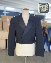 Upcycled Cropped Tailored Blazer