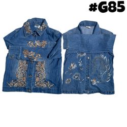 Leadis denim embroidered jackets(brands) ikon clot..