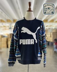 Upcycled Strip Patch Logo Sweatshirt