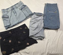 Mini fashion denim skirts