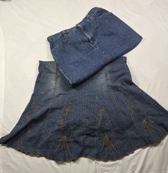 Long denim skirts