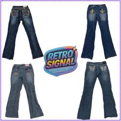Y2K Bootcut Flared Embellished Jeans