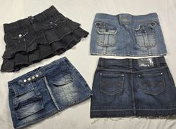 Y2k mini denim skirts