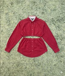 Upcycled Tommy Hilfiger Two-Piece Set | Cropped Bu..