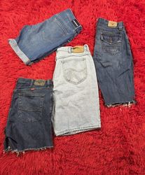 Mix branded denim shorts