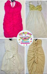Vintage Y2K Party Dress Bundle – 8pcs Ruched, Pear..