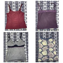 Y2K Floral & Polka Dot Camisole Mix - Lace Trim, R..