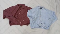 CR7729 Upcycled Tommy Hilfiger & Nautica Crop Shir..